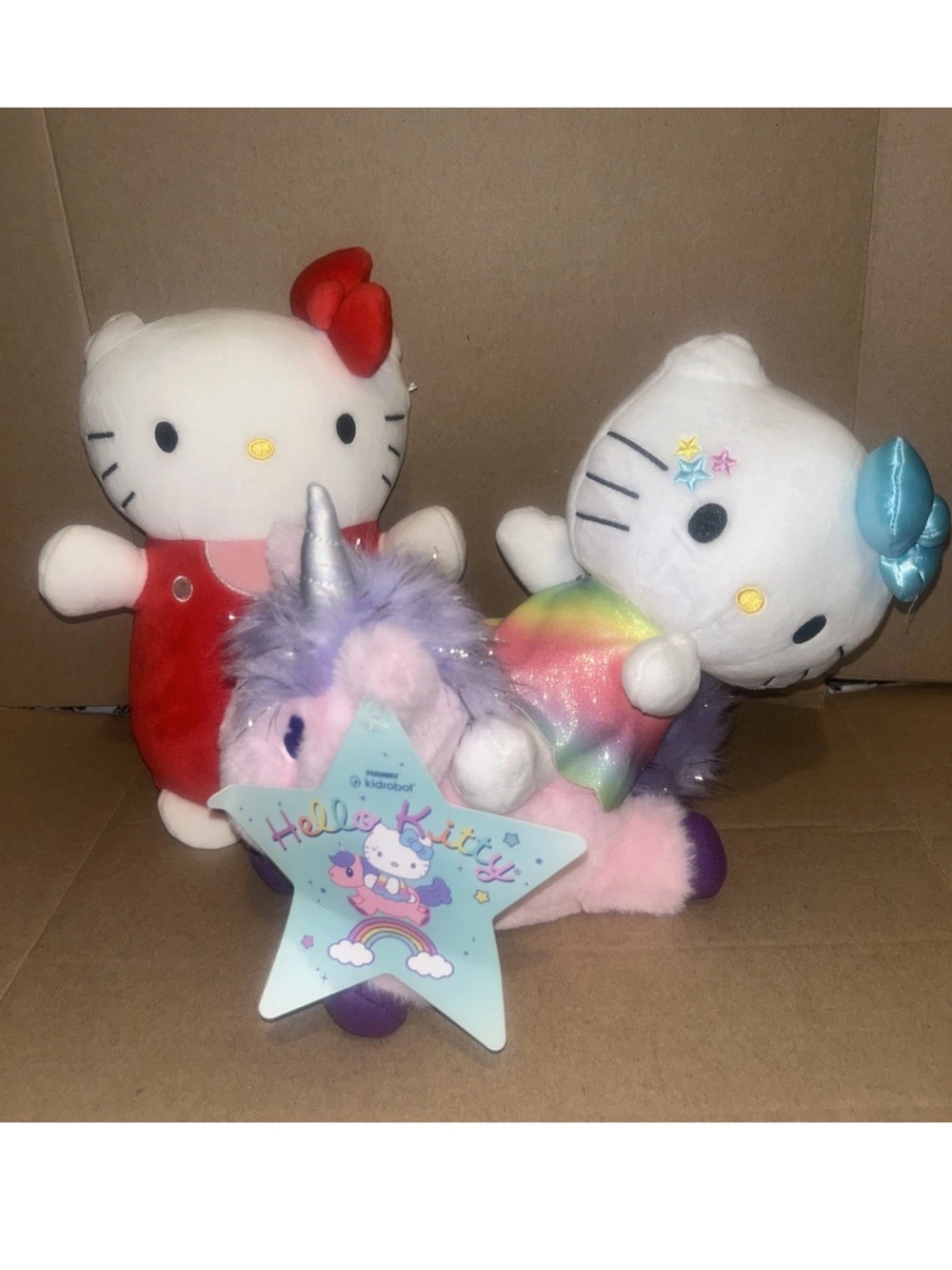 Hello Kitty Riding Unicorn plush With Tag & Squishmallows Hug Mees Hello Kitty